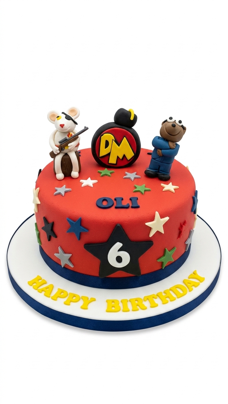 Danger Mouse Kids Birthday Cake with Custom Age