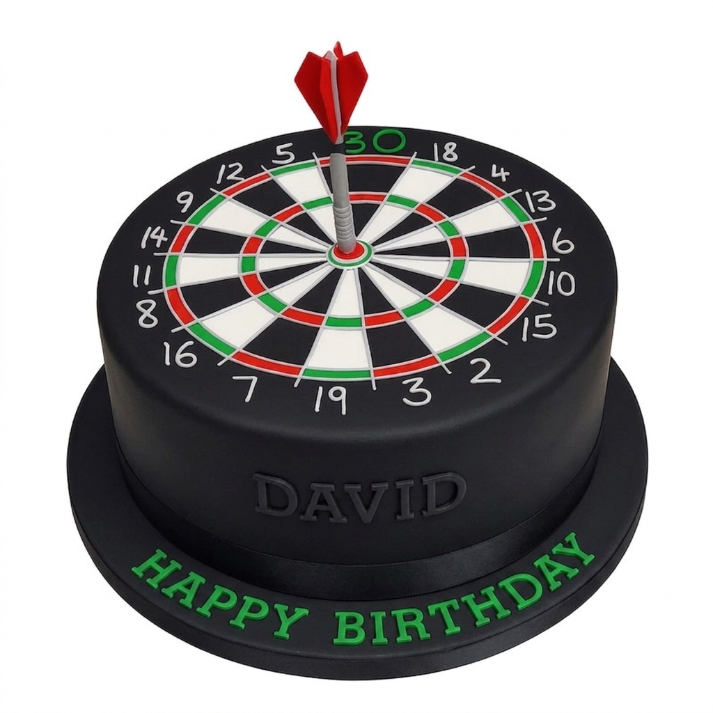 Darts Board Birthday Cake with Custom Age