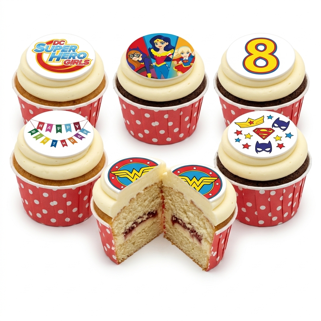 DC Super Hero Girls Birthday Cupcakes
