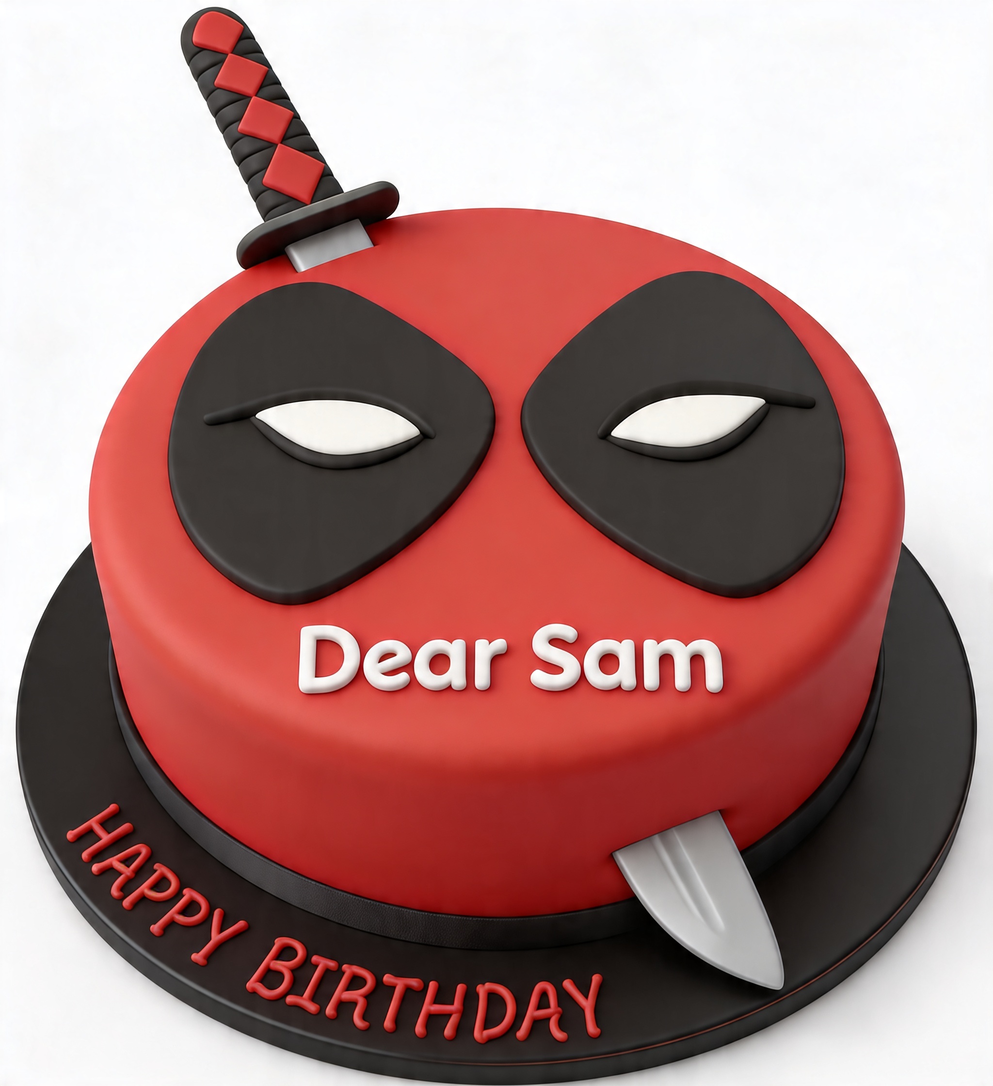 Deadpool Theme Birthday Cake