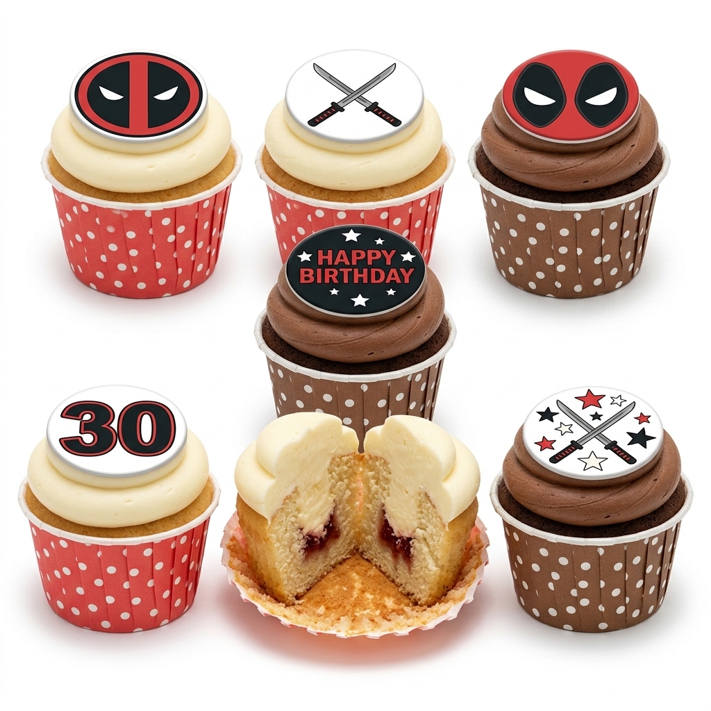 Deadpool Birthday Cupcakes