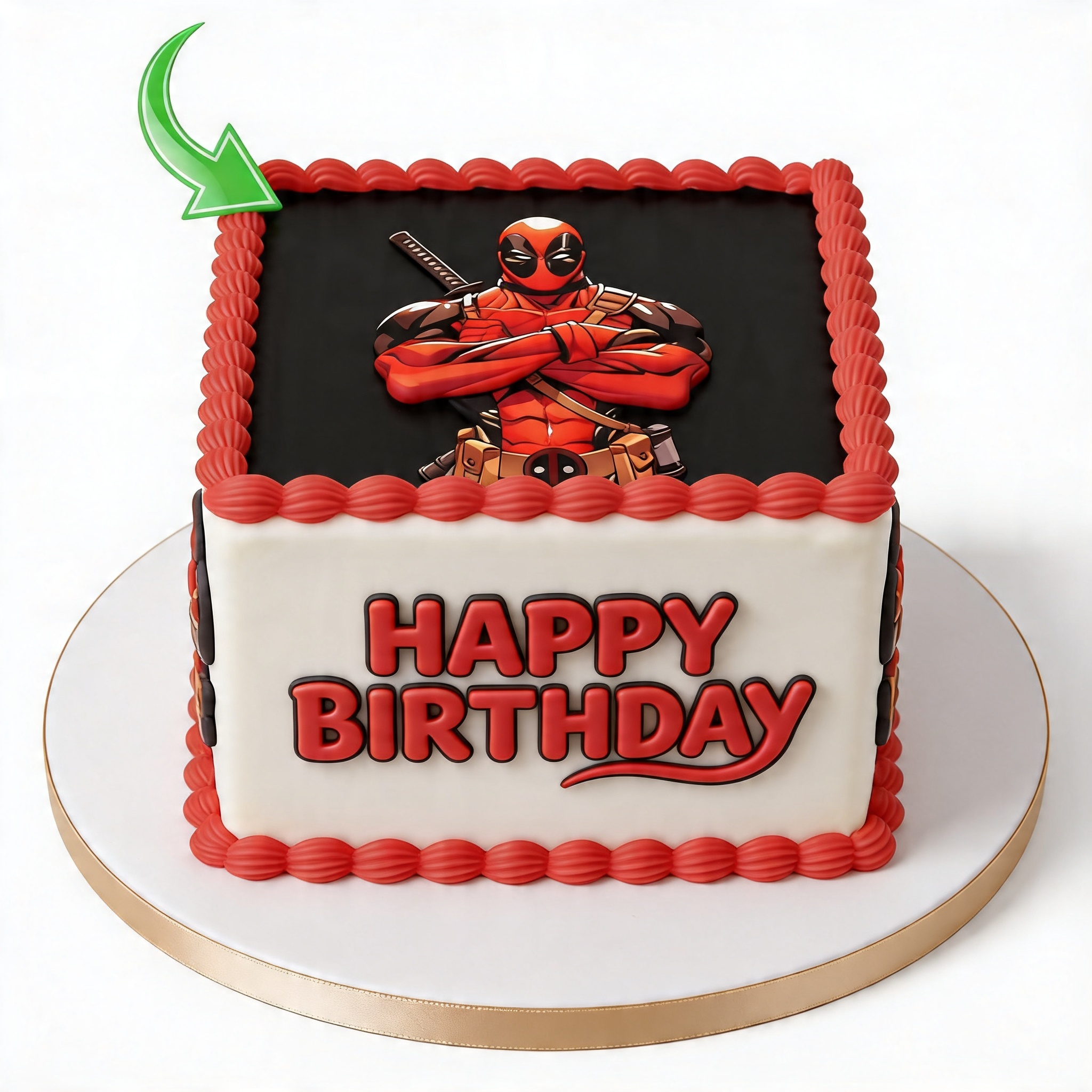 Deadpool Superhero Birthday Cake