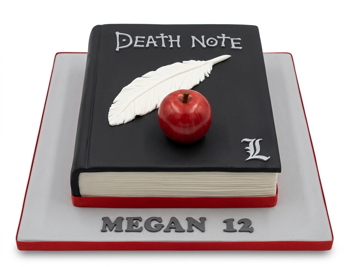 Death Note Book Birthday Cake with Custom Age