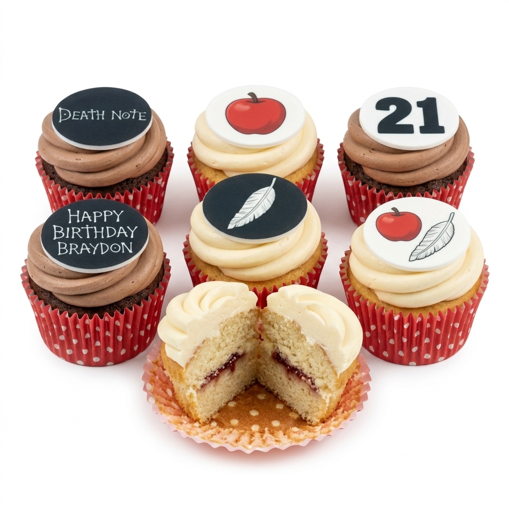 Death Note Birthday Cupcakes with Custom Age