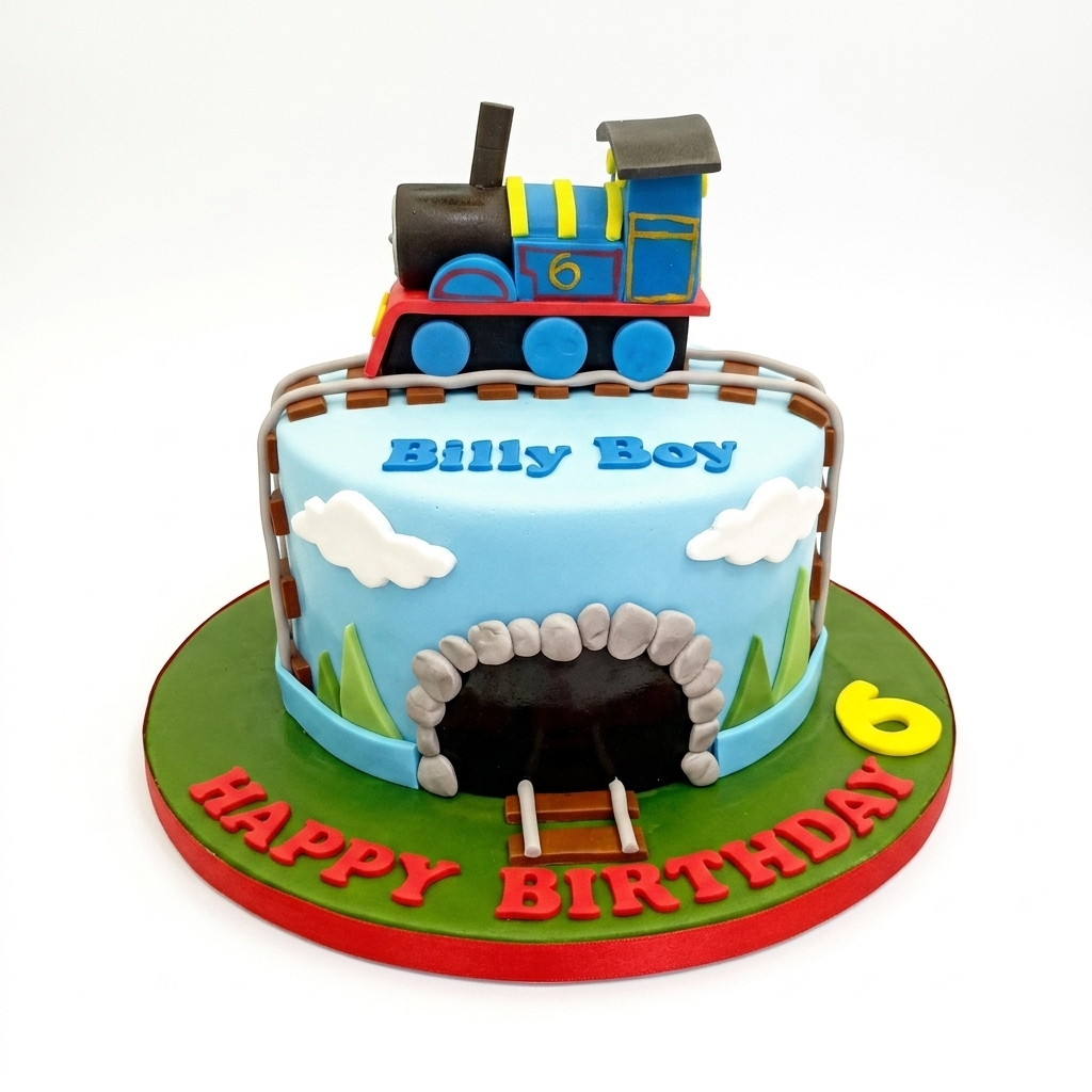 Thomas The Tank Engine Theme Birthday Cake for Kids