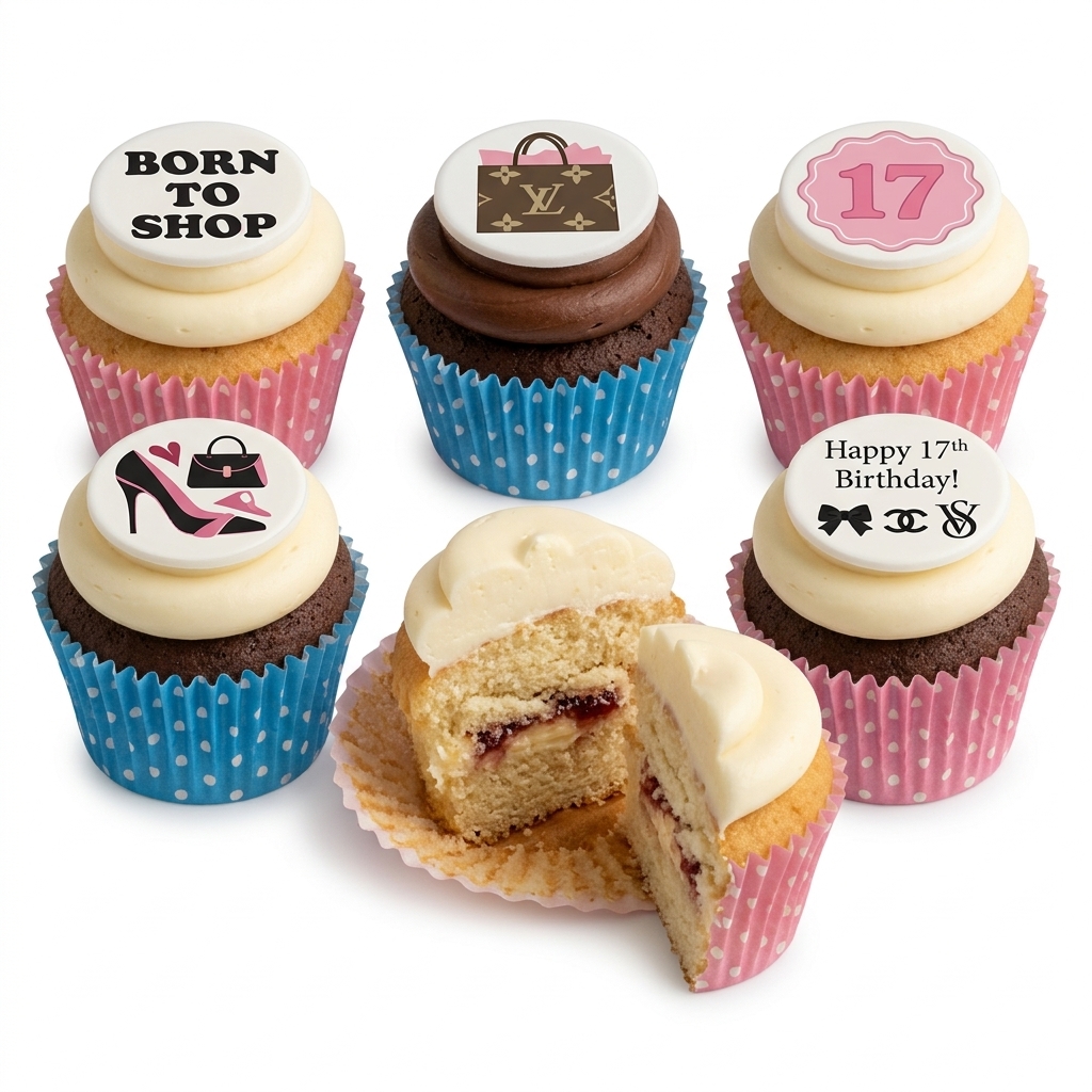 Designer Fashion Birthday Cupcakes for Her