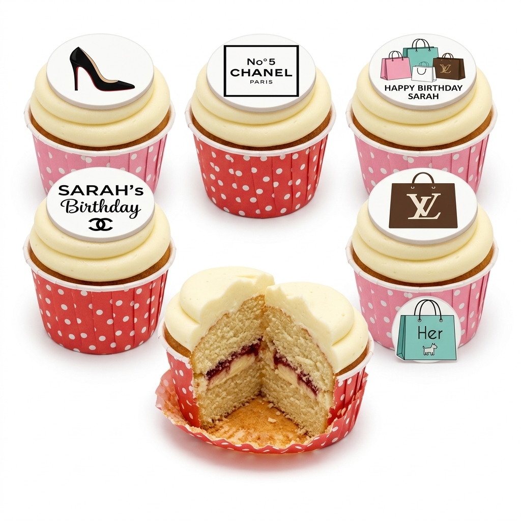Designer Fashion Birthday Cupcakes for Her