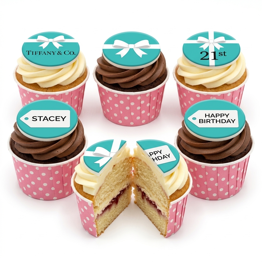 Tiffany Style Gift Box Birthday Cupcakes