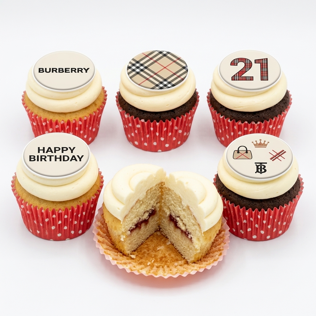 Burberry Theme Birthday Cupcakes