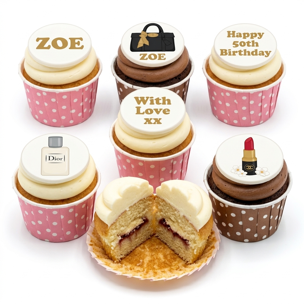 Designer Fashion Birthday Cupcakes for Her