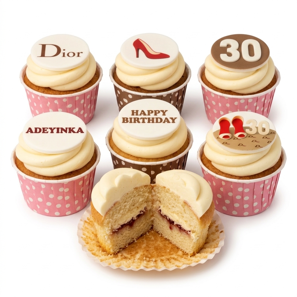 Designer Fashion Birthday Cupcakes for Her