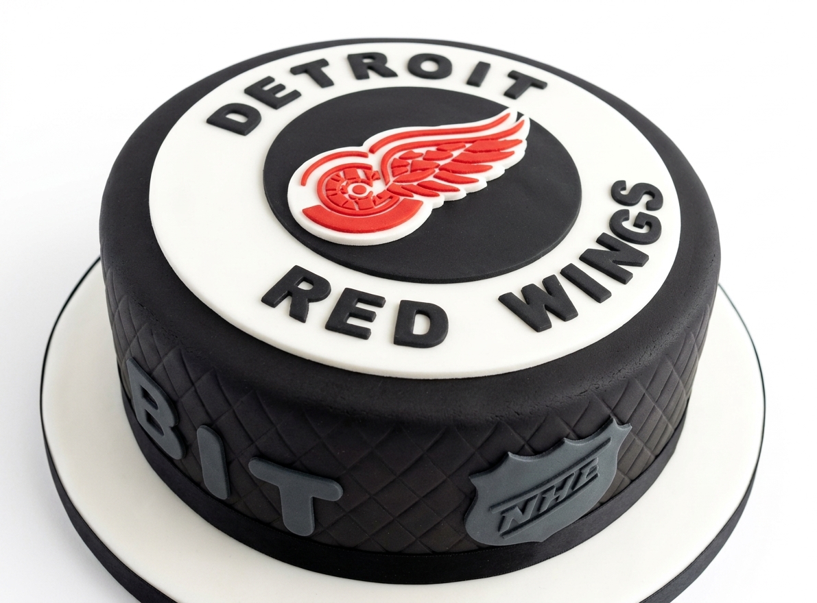 Detroit Red Wings Ice Hockey Birthday Cake