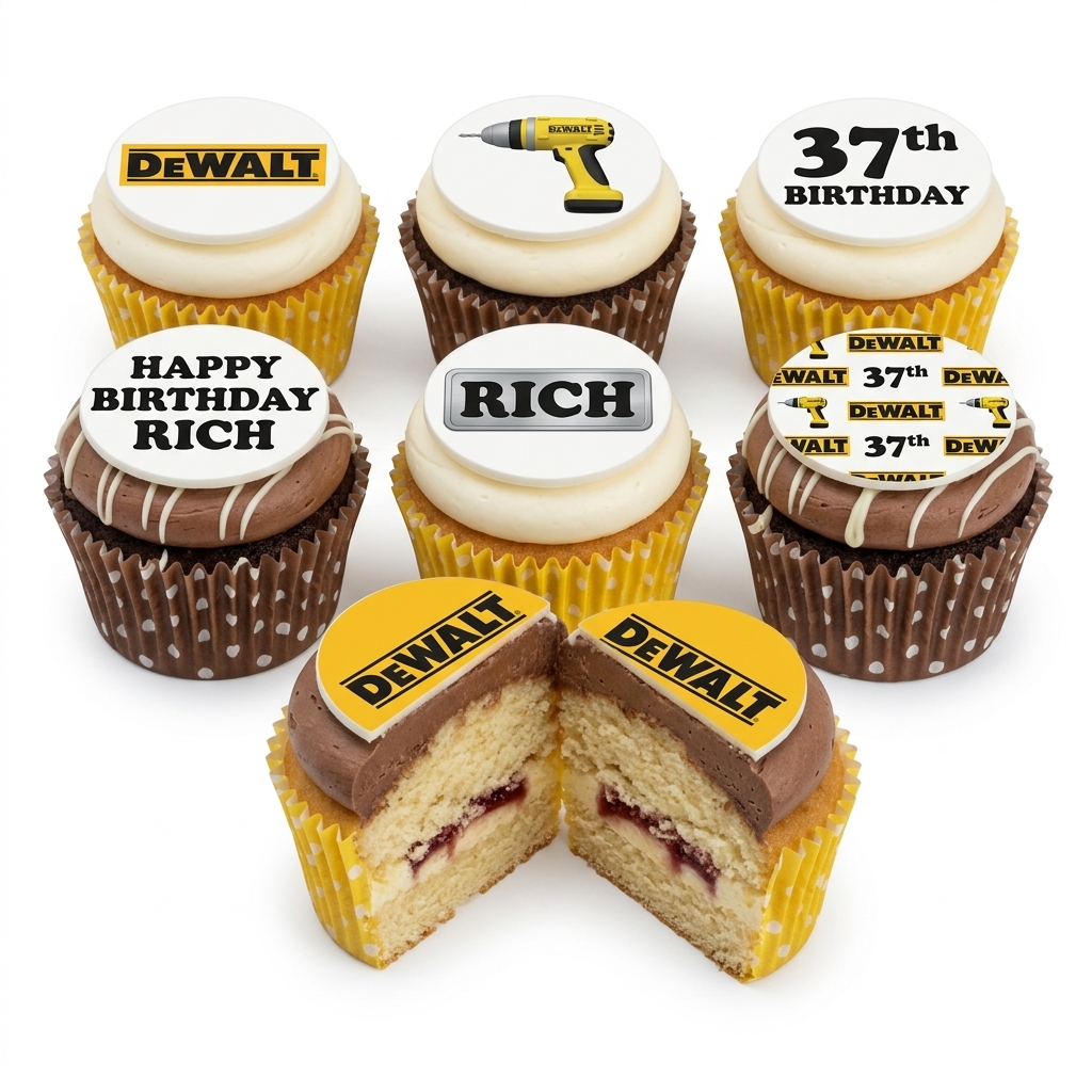 DeWalt Themed Birthday Cupcakes for Him