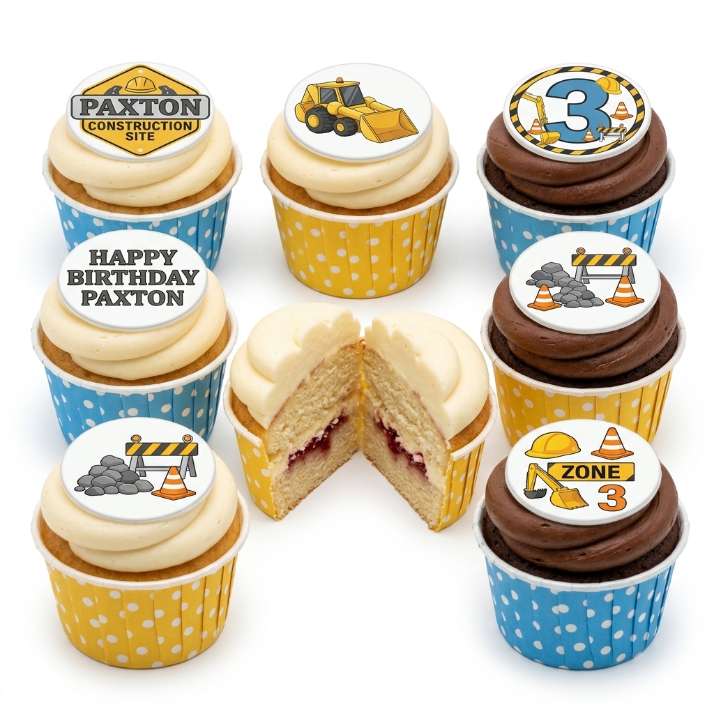 Construction Theme Birthday Cupcakes
