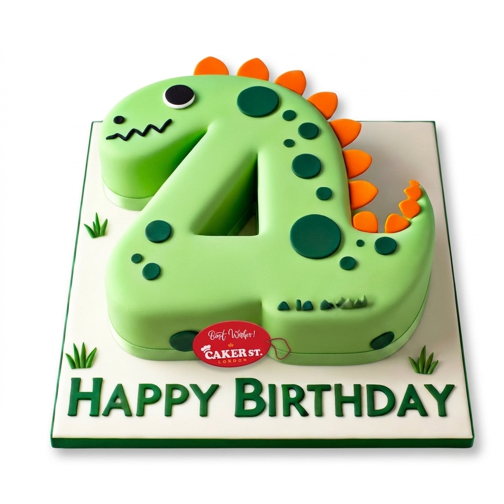 Dinosaur Number Birthday Cake