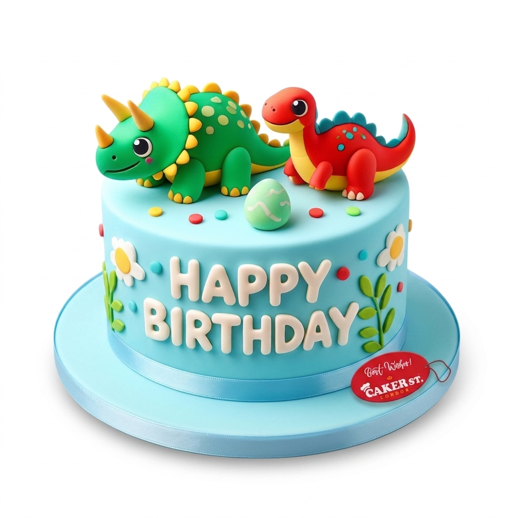 Cute Dinosaur Birthday Cake for Kids