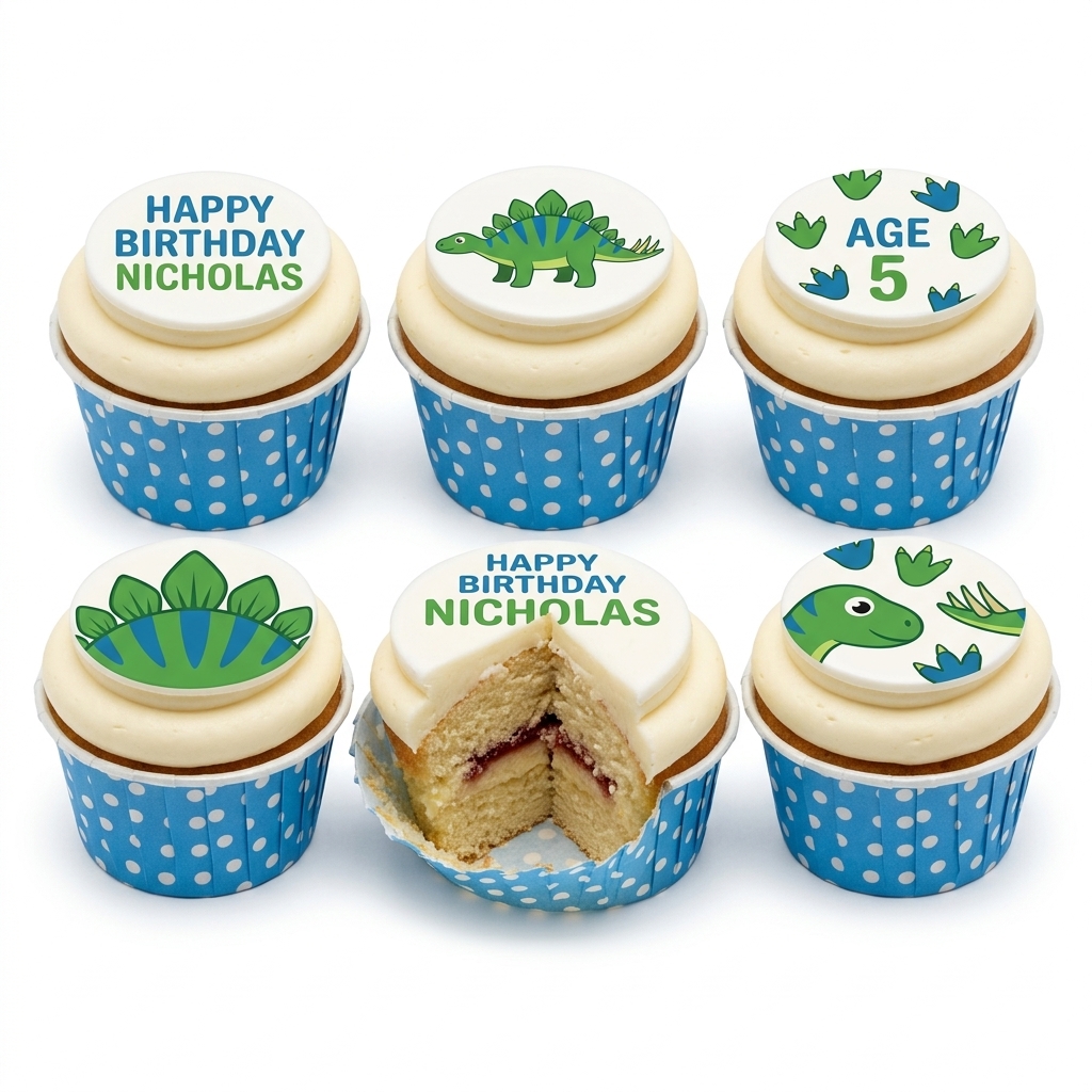 Dinosaur Birthday Cupcakes for Kids