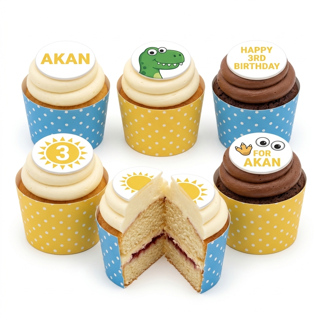 Dinosaur Theme Birthday Cupcakes for Kids
