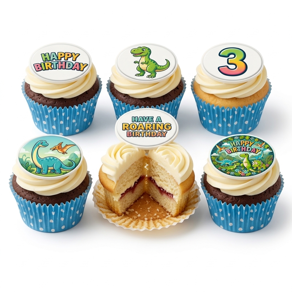 Dinosaur Birthday Cupcakes for Kids