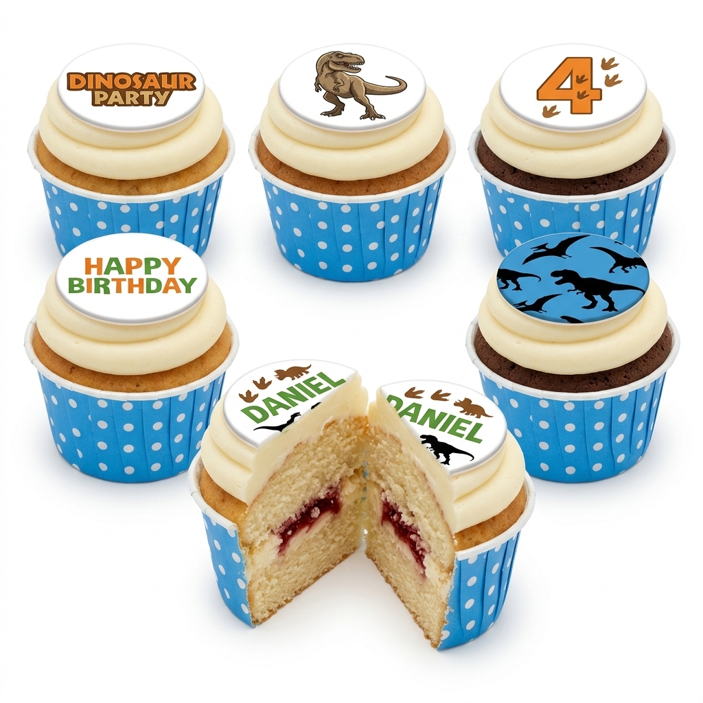 Dinosaur Birthday Cupcakes for Kids