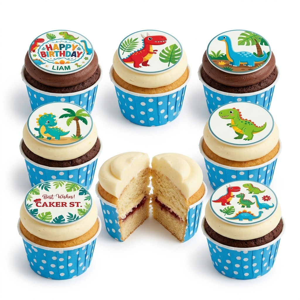 Dinosaur Birthday Cupcakes for Kids