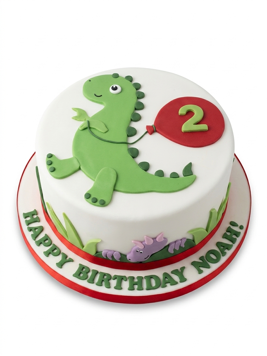 Dinosaur Birthday Cake with Custom Age
