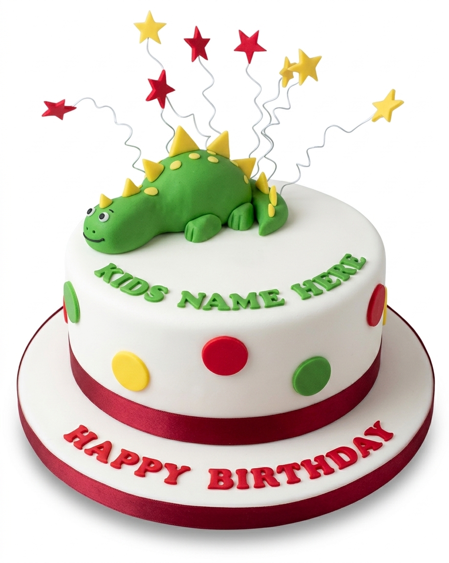 Dinosaur Birthday Cake with Custom Name
