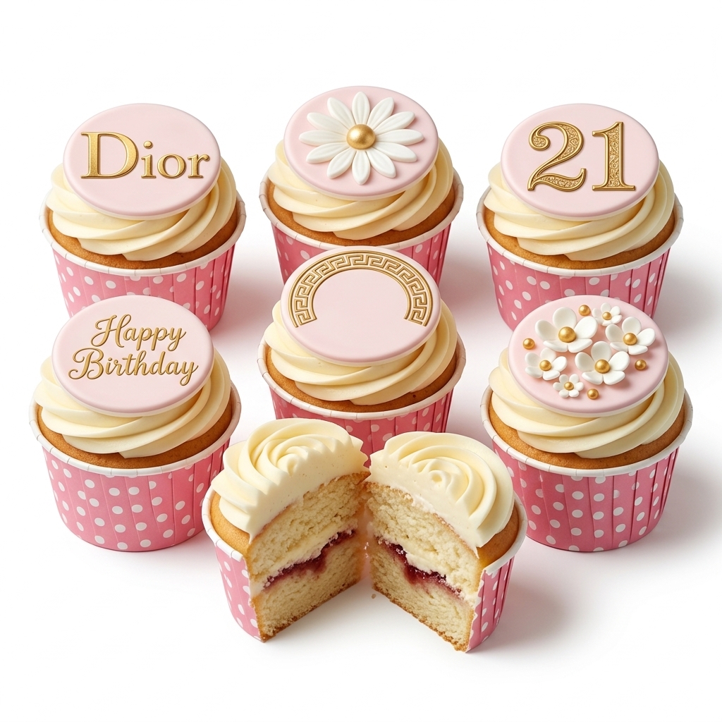 Designer Birthday Cupcakes for Her | Custom Age & Message