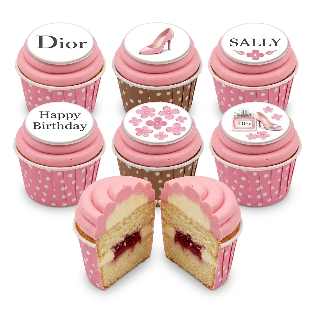 Dior Birthday Cupcakes for Her with High Heels