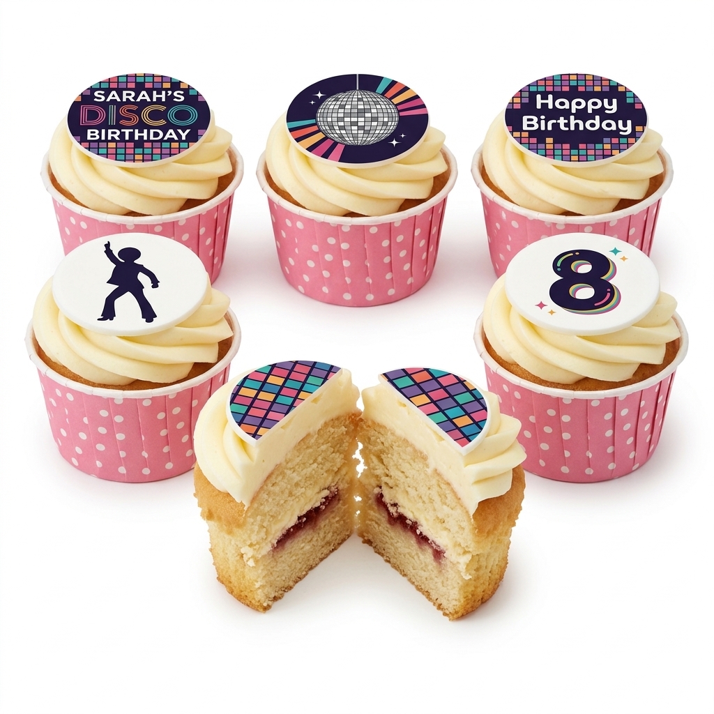 Groovy Disco Birthday Cupcakes