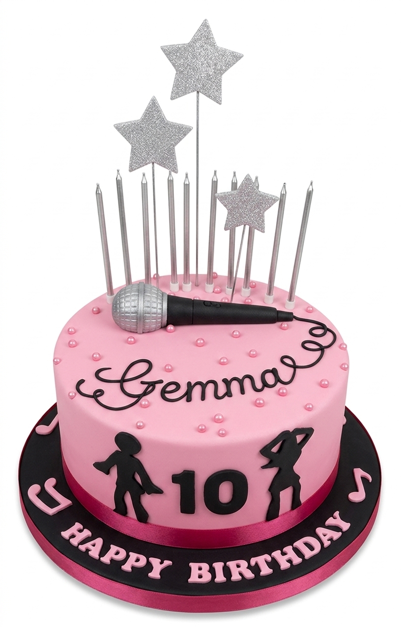 Pink Disco Birthday Cake with Custom Age