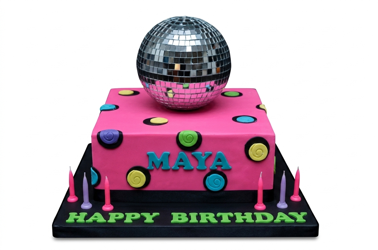 Pink Disco Ball Birthday Cake