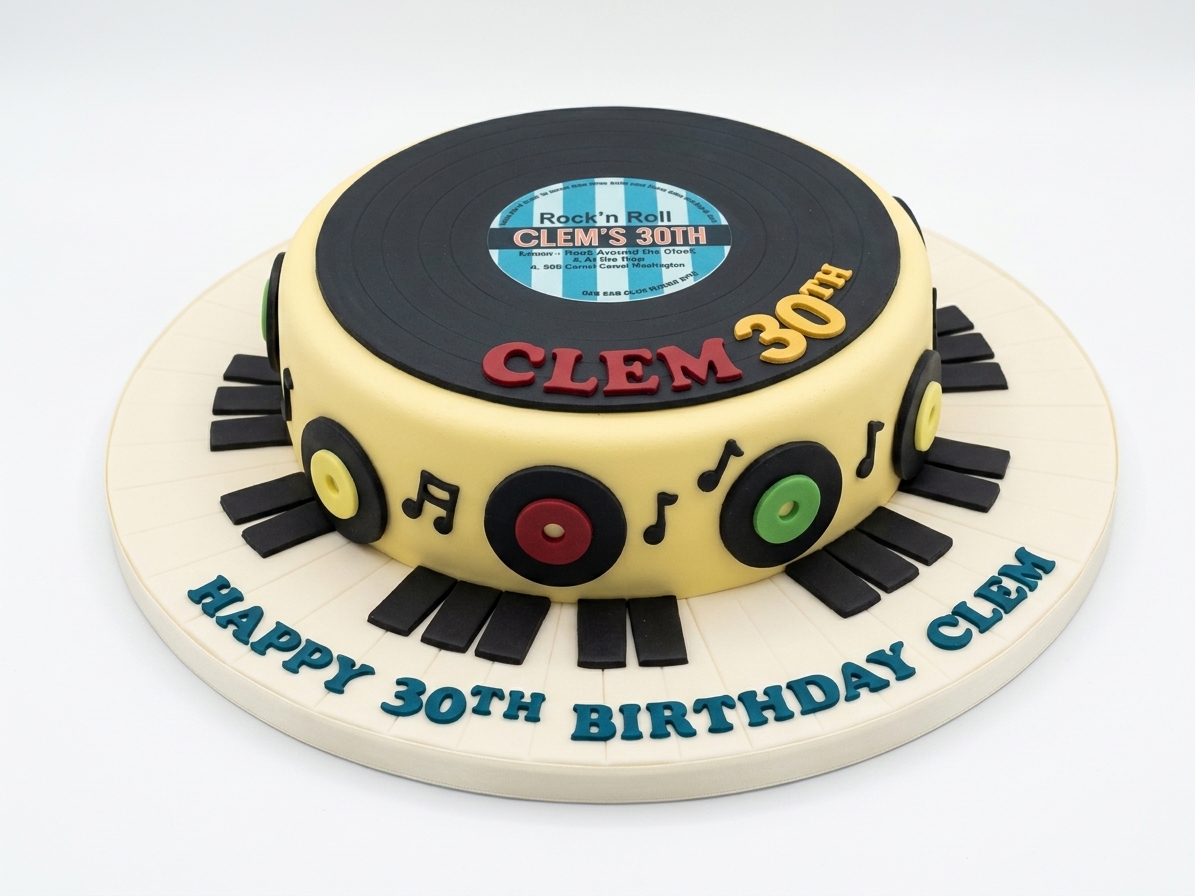 Personalised Music Theme Birthday Cake