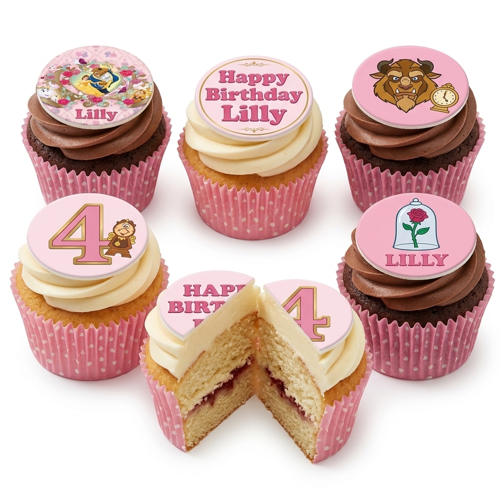 Beauty and the Beast Birthday Cupcakes