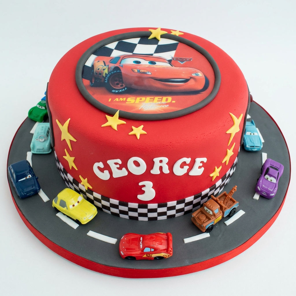 Lightning McQueen Cars Theme Birthday Cake