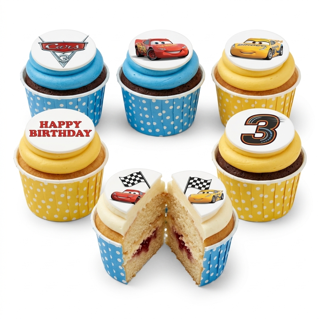 Disney Cars Theme Birthday Cupcakes