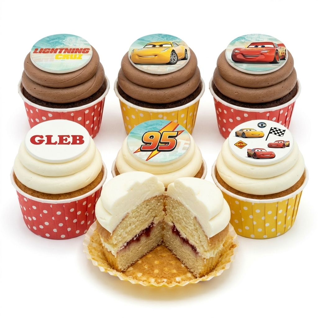Disney Cars Lightning McQueen Birthday Cupcakes