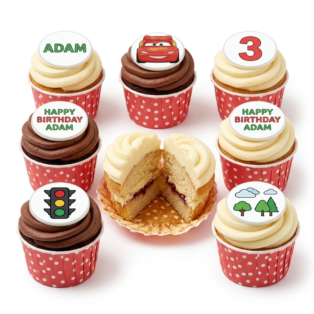Disney Cars Lightning McQueen Birthday Cupcakes