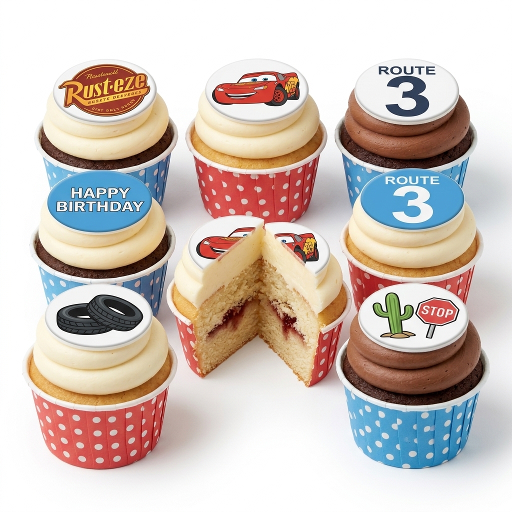 Lightning McQueen Racing Birthday Cupcakes