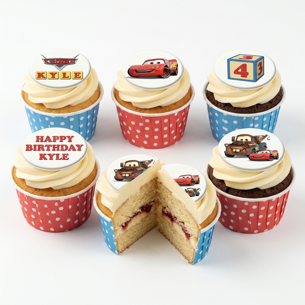 Disney Cars Theme Birthday Cupcakes