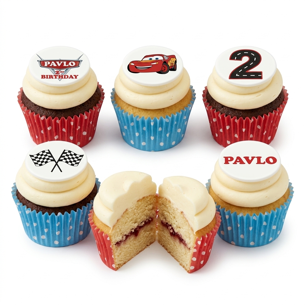 Lightning McQueen & Racing Theme Birthday Cupcakes