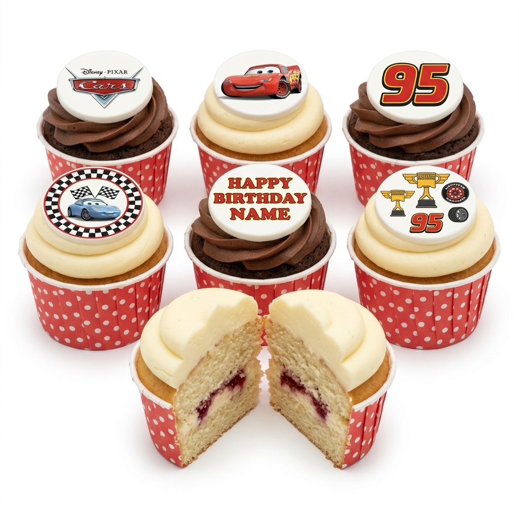Disney Cars Birthday Cupcakes with Personalised Message