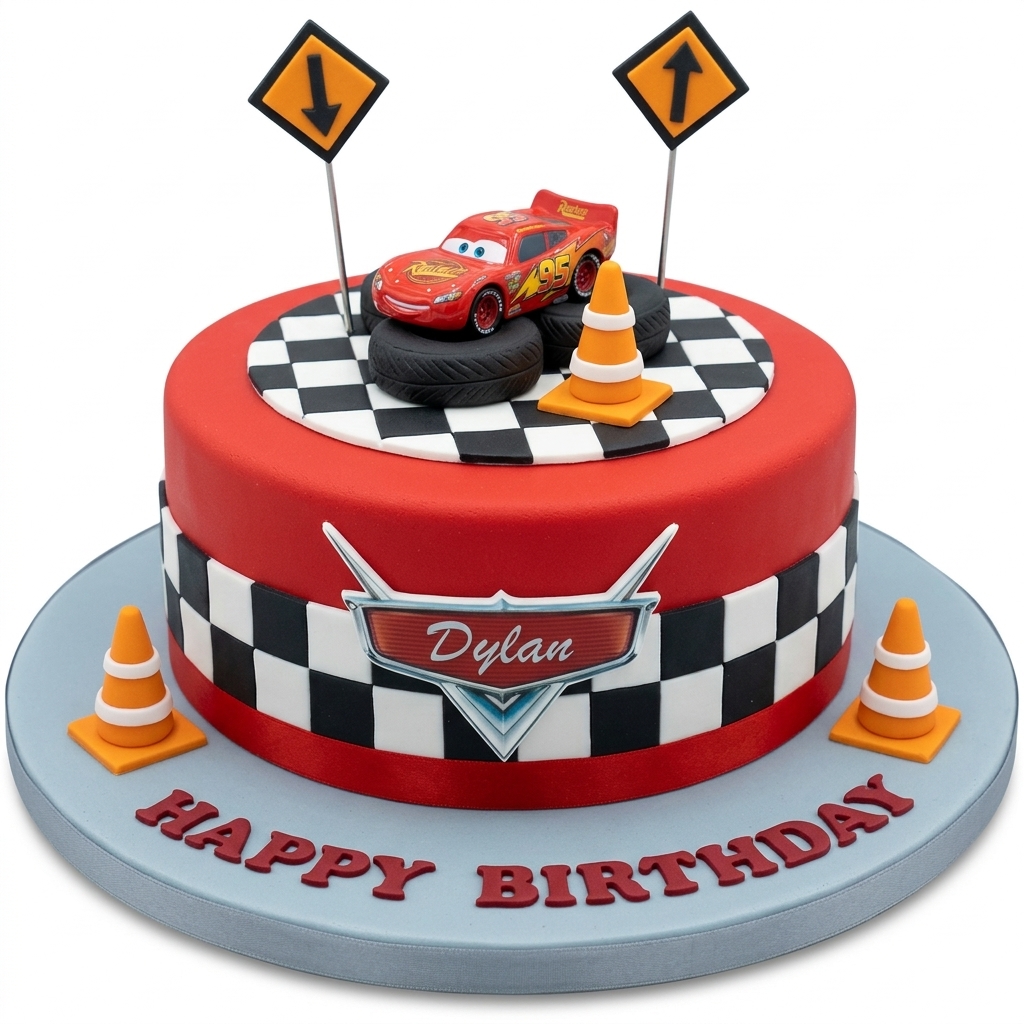 Lightning McQueen Racing Car Birthday Cake