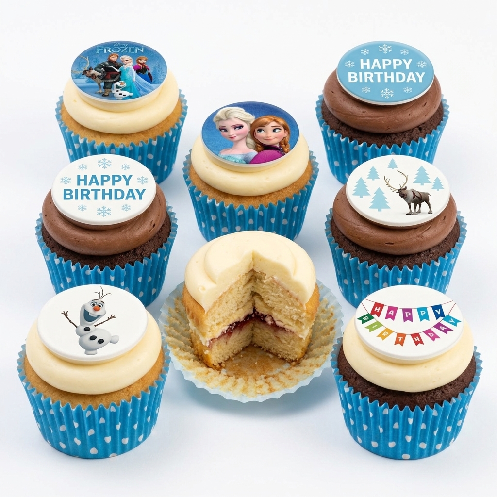 Frozen Birthday Cupcakes