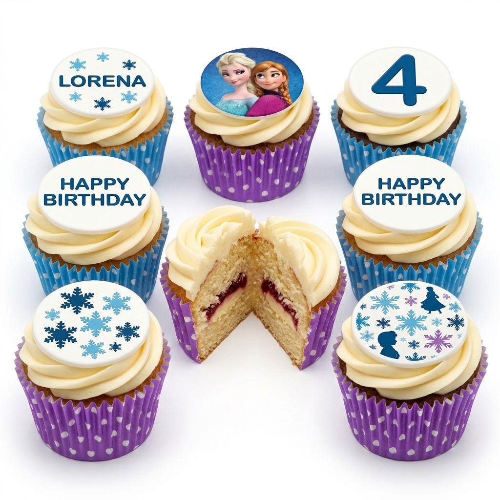 Frozen Theme Birthday Cupcakes