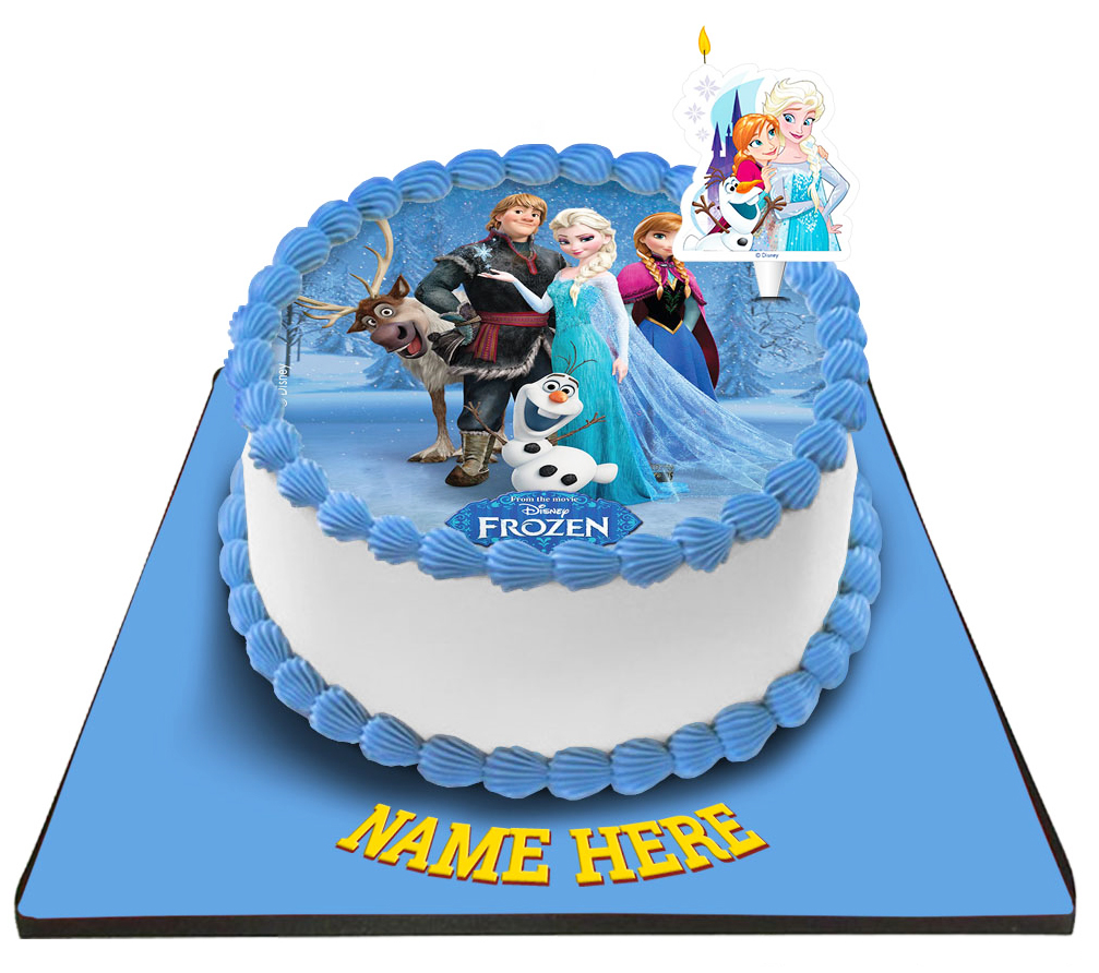 Disney Frozen Princess Cake with Frozen Candle