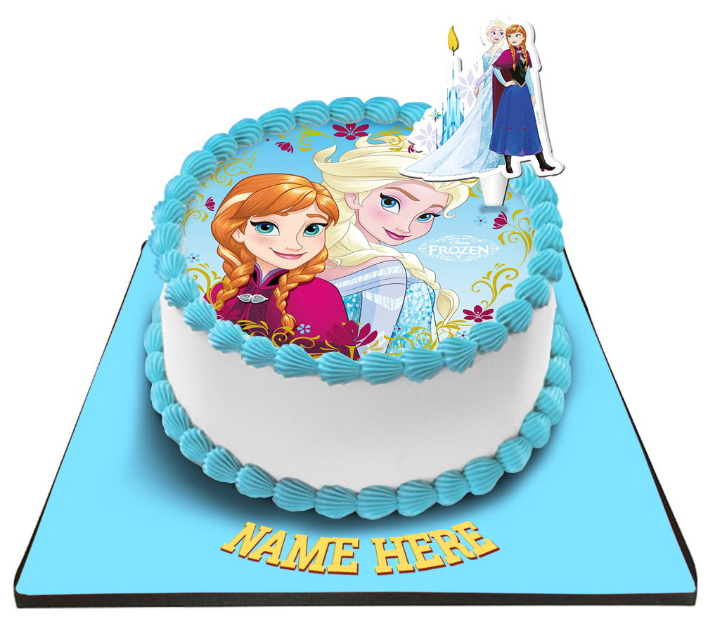 Disney Frozen Princess Cake With Frozen Candle