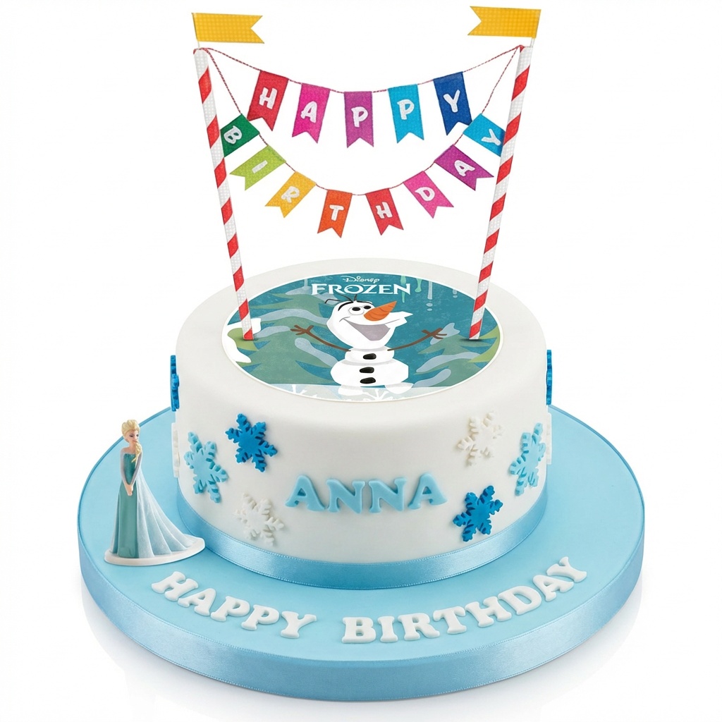 Disney Frozen Birthday Cake with Olaf & Elsa