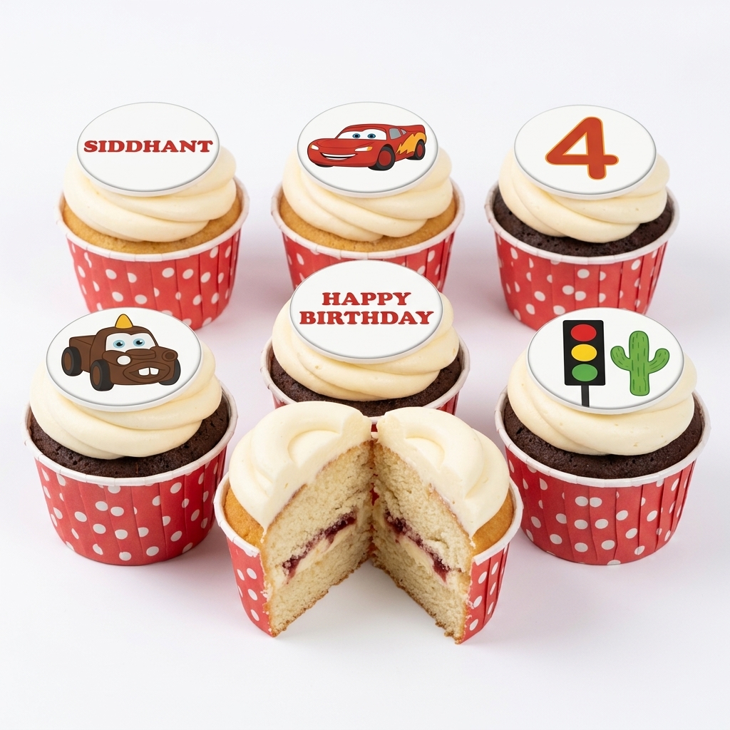 Cars Theme Birthday Cupcakes for Kids