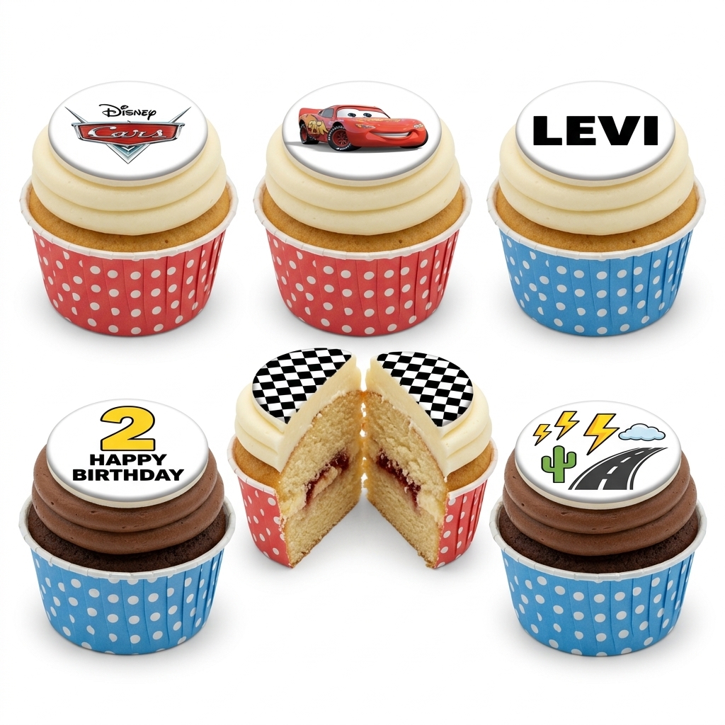 Disney Cars Birthday Cupcakes | Custom Age & Name